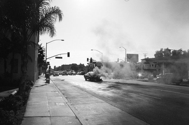 Nick Zegel Burning Car in Long Beach