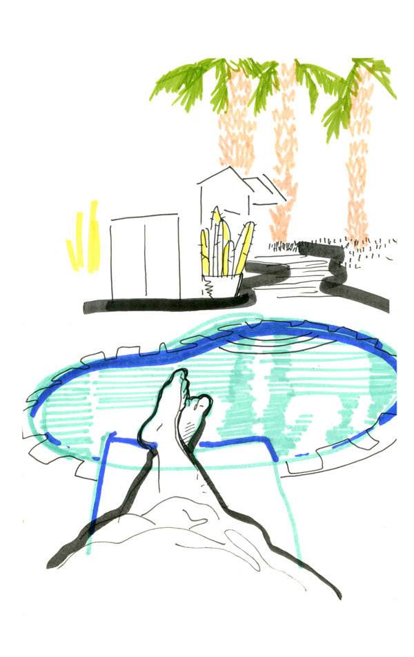 Nick Zegel Pool Drawing Palm Springs